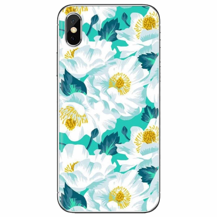Купить Чехол Xiaomi Redmi Note 7 Силикон White Flowers Red (Красный) Чехол Xiaomi Redmi Note 7 Силикон White Flowers Red (Красный)